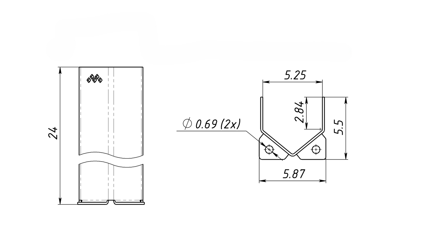 RACK FRAME GUARD 5" WIDE X 24" HIGH