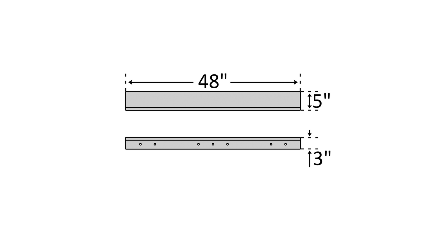 STOPPER EN ACIER ANGLE 48 po.