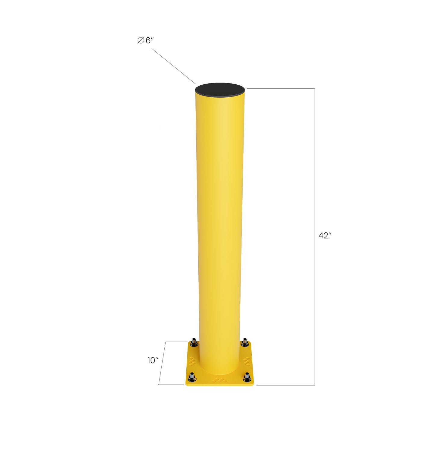 HD 6" ROUND SAFETY BOLLARD 42" HIGH