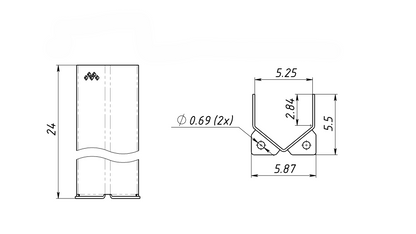 RACK FRAME GUARD 5" WIDE X 24" HIGH